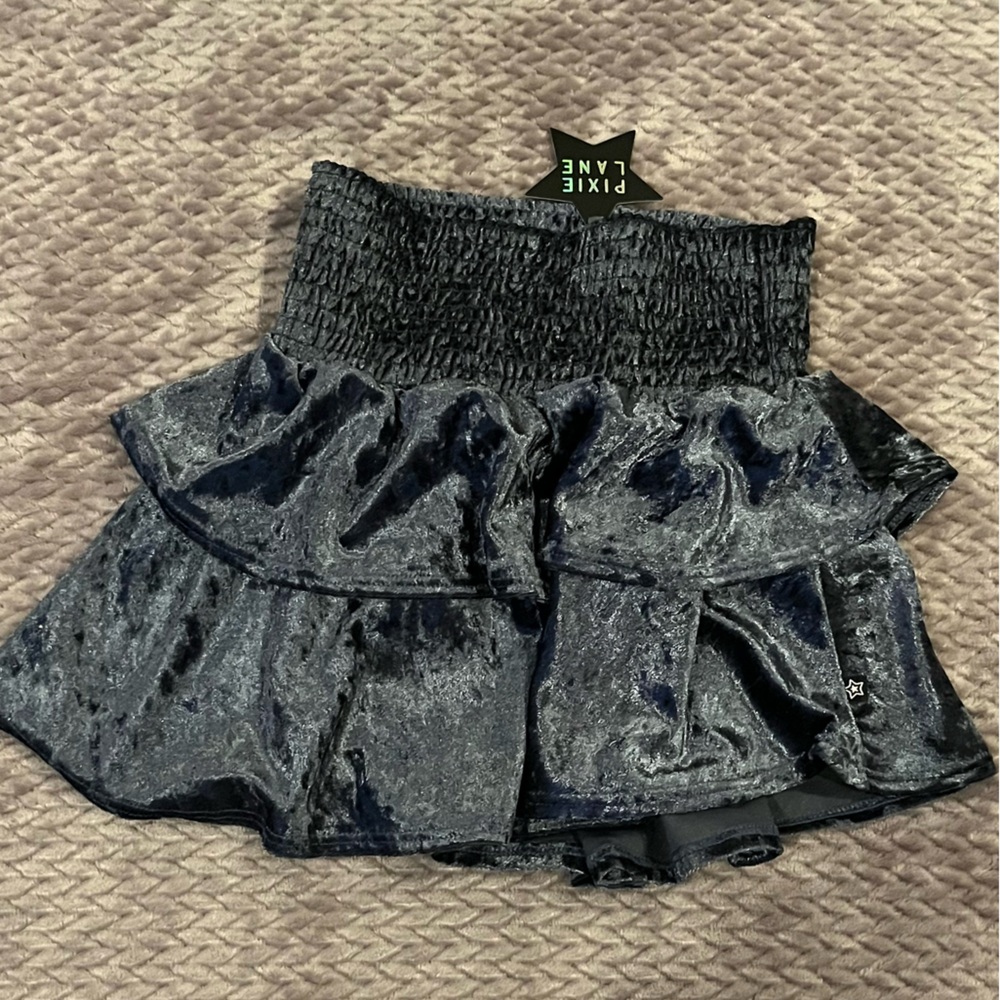 PixieLane Girls' Crushed Night Sky Blue Tiered Skirt Size 8 🤍✨ - Picture 2 of 5